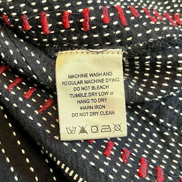 Tru Luxe Embroidered V-Neck Stripe Rough Cut Multicolored Top Small - Picture 8 of 9